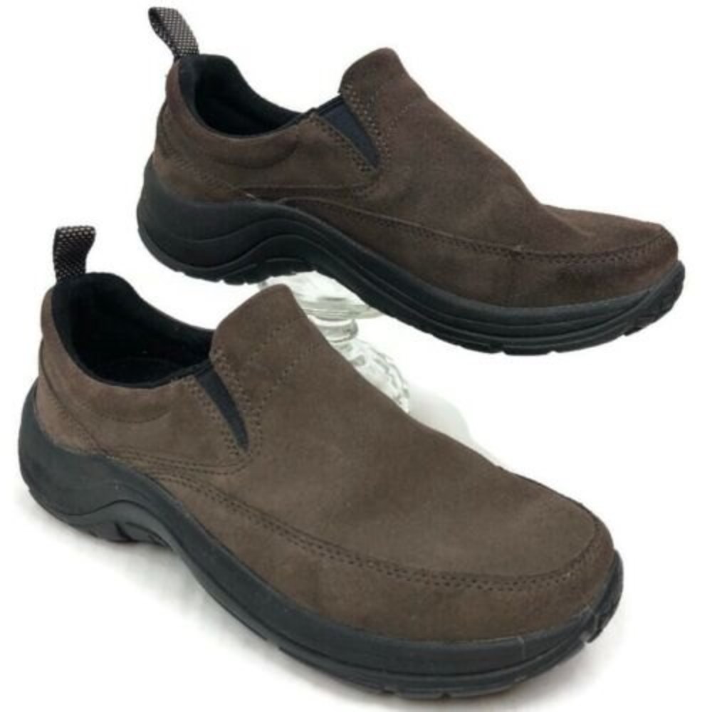 LL BEAN Women's Size 6.5 Wide Brown Suede Slip On Shoe Moc Casual Comfort 05330